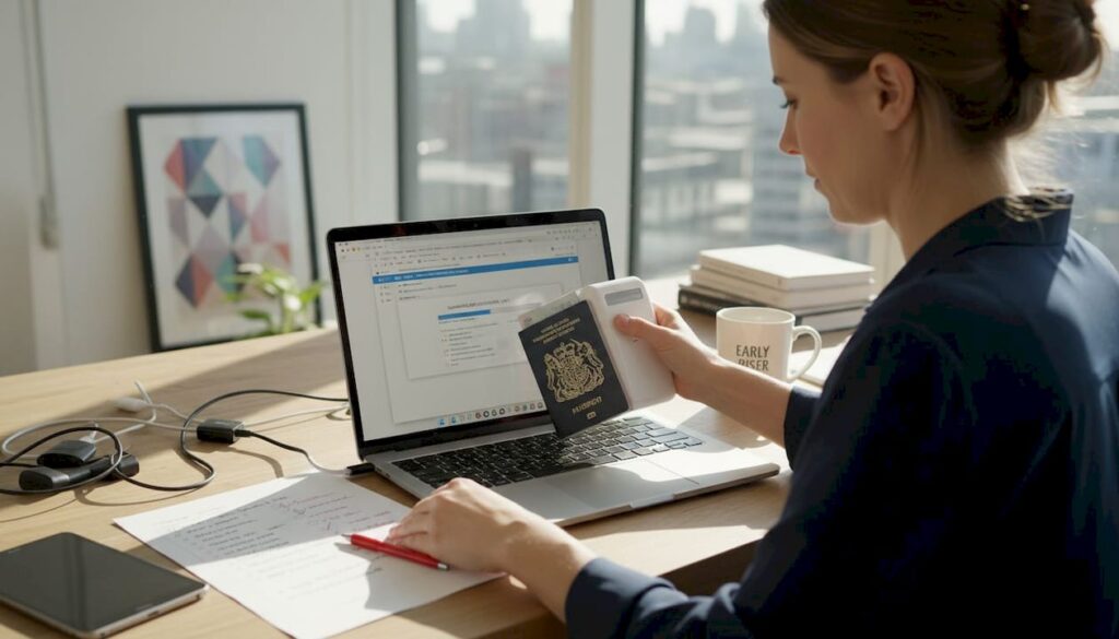 Woman registering Moldova company remotely